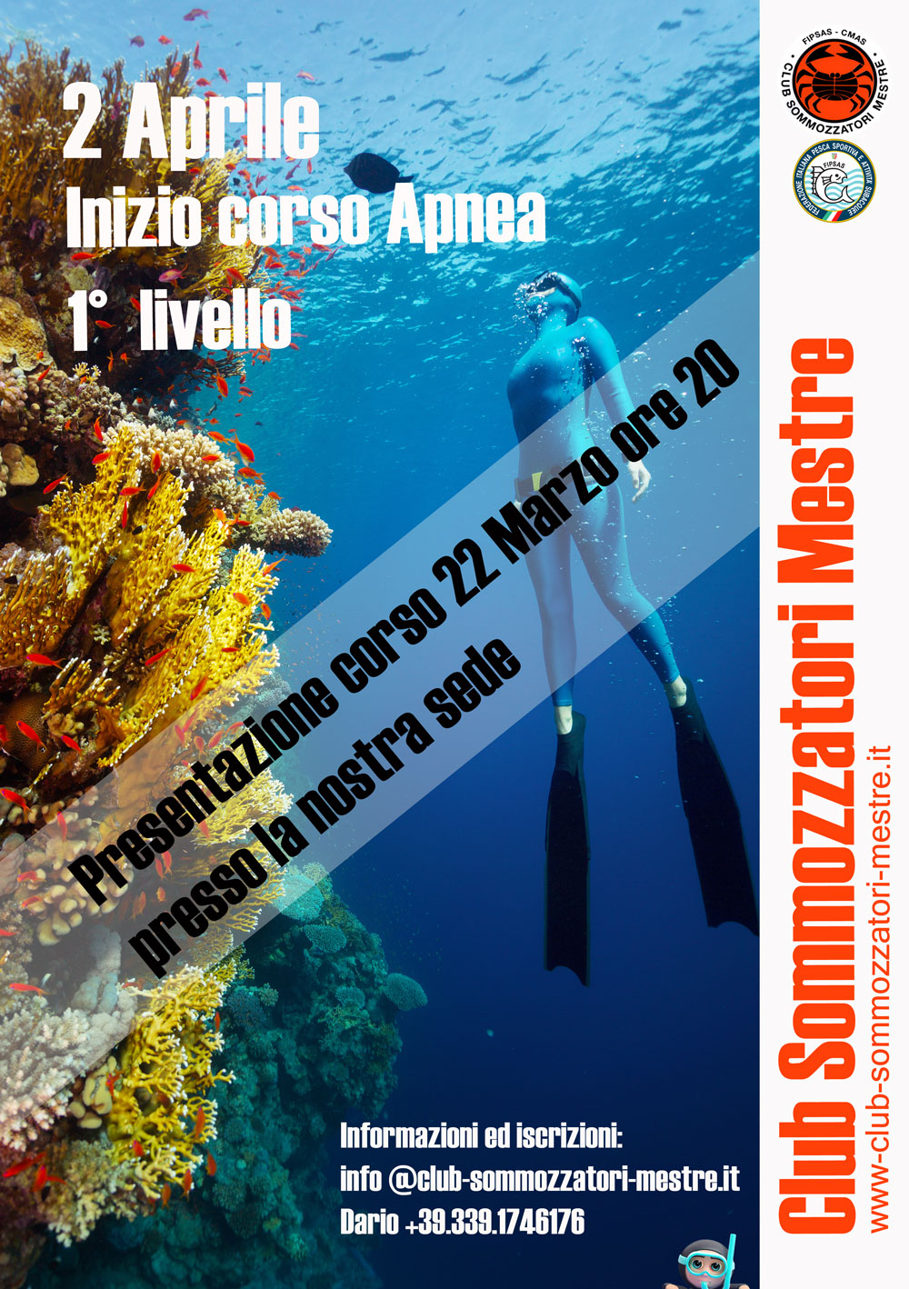 Inizio corso Apnea 1° grado 2024